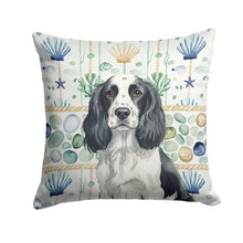 Load image into Gallery viewer, Black and White English Springer Spaniel Coastal Sea Glass Throw Pillow
