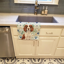 Load image into Gallery viewer, Liver and White English Springer Spaniel Coastal Sea Glass Kitchen Towel