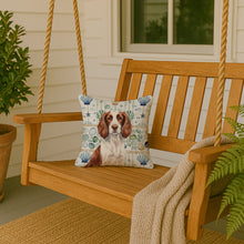 Load image into Gallery viewer, Liver and White English Springer Spaniel Coastal Sea Glass Throw Pillow