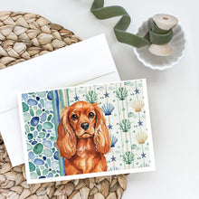 Load image into Gallery viewer, Ruby English Toy Spaniel Coastal Sea Glass Greeting Cards Pack of 8
