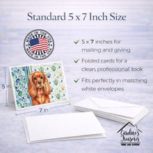 Load image into Gallery viewer, Ruby English Toy Spaniel Coastal Sea Glass Greeting Cards Pack of 8