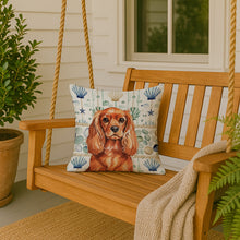 Load image into Gallery viewer, Ruby English Toy Spaniel Coastal Sea Glass Throw Pillow