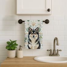 Load image into Gallery viewer, Finnish Lapphund Coastal Sea Glass Kitchen Towel