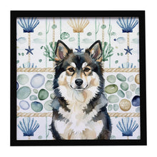 Load image into Gallery viewer, Finnish Lapphund Coastal Sea Glass Framed Metal Print