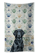 Load image into Gallery viewer, Black Flat-Coated Retriever Coastal Sea Glass Kitchen Towel