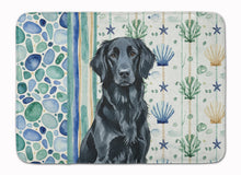 Load image into Gallery viewer, Black Flat-Coated Retriever Coastal Sea Glass Memory Foam Kitchen Mat