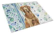 Load image into Gallery viewer, Liver Flat-Coated Retriever Coastal Sea Glass Glass Cutting Board