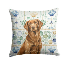 Load image into Gallery viewer, Liver Flat-Coated Retriever Coastal Sea Glass Throw Pillow