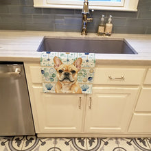 Load image into Gallery viewer, Fawn French Bulldog Coastal Sea Glass Kitchen Towel