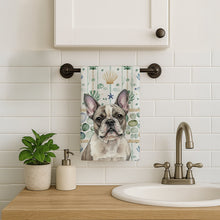Load image into Gallery viewer, Pied French Bulldog Coastal Sea Glass Kitchen Towel