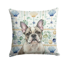 Load image into Gallery viewer, Pied French Bulldog Coastal Sea Glass Throw Pillow