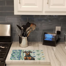 Load image into Gallery viewer, German Pinscher Coastal Sea Glass Glass Cutting Board