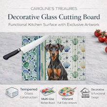 Load image into Gallery viewer, German Pinscher Coastal Sea Glass Glass Cutting Board