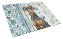 Load image into Gallery viewer, German Pinscher Coastal Sea Glass Glass Cutting Board