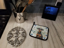Load image into Gallery viewer, German Pinscher Coastal Sea Glass Pair of Pot Holders