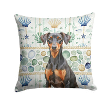 Load image into Gallery viewer, German Pinscher Coastal Sea Glass Throw Pillow