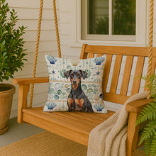 Load image into Gallery viewer, German Pinscher Coastal Sea Glass Throw Pillow