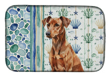 Load image into Gallery viewer, Red German Pinscher Coastal Sea Glass Dish Drying Mat