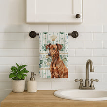 Load image into Gallery viewer, Red German Pinscher Coastal Sea Glass Kitchen Towel