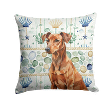 Load image into Gallery viewer, Red German Pinscher Coastal Sea Glass Throw Pillow