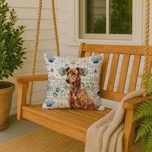 Load image into Gallery viewer, Red German Pinscher Coastal Sea Glass Throw Pillow