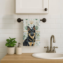 Load image into Gallery viewer, Black and Tan German Shepherd Coastal Sea Glass Kitchen Towel