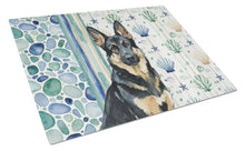 Load image into Gallery viewer, Black and Tan German Shepherd Coastal Sea Glass Glass Cutting Board