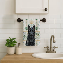 Load image into Gallery viewer, Black German Shepherd Coastal Sea Glass Kitchen Towel