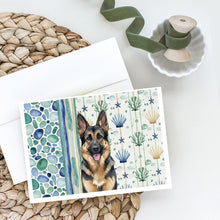 Load image into Gallery viewer, German Shepherd Coastal Sea Glass Greeting Cards Pack of 8