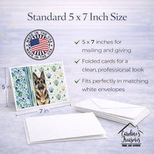 Load image into Gallery viewer, German Shepherd Coastal Sea Glass Greeting Cards Pack of 8