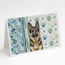 Load image into Gallery viewer, German Shepherd Coastal Sea Glass Greeting Cards Pack of 8