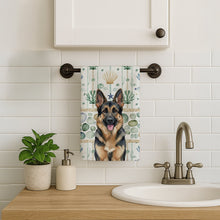 Load image into Gallery viewer, German Shepherd Coastal Sea Glass Kitchen Towel
