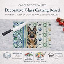 Load image into Gallery viewer, German Shepherd Coastal Sea Glass Glass Cutting Board