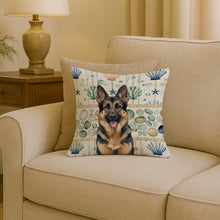 Load image into Gallery viewer, German Shepherd Coastal Sea Glass Throw Pillow