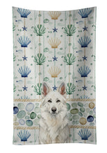 Load image into Gallery viewer, White German Shepherd Coastal Sea Glass Kitchen Towel