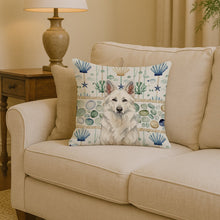 Load image into Gallery viewer, White German Shepherd Coastal Sea Glass Throw Pillow