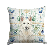 Load image into Gallery viewer, White German Shepherd Coastal Sea Glass Throw Pillow