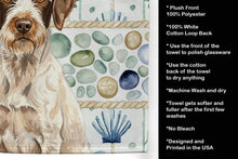 Load image into Gallery viewer, Liver and White German Wirehaired Pointer Coastal Sea Glass Kitchen Towel