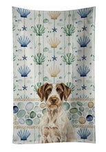 Load image into Gallery viewer, Liver and White German Wirehaired Pointer Coastal Sea Glass Kitchen Towel