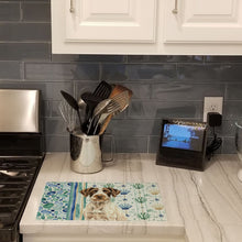 Load image into Gallery viewer, Liver and White German Wirehaired Pointer Coastal Sea Glass Glass Cutting Board