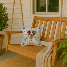 Load image into Gallery viewer, Liver and White German Wirehaired Pointer Coastal Sea Glass Throw Pillow