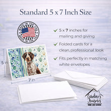 Load image into Gallery viewer, Roan German Wirehaired Pointer Coastal Sea Glass Greeting Cards Pack of 8