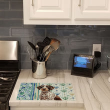 Load image into Gallery viewer, Roan German Wirehaired Pointer Coastal Sea Glass Glass Cutting Board