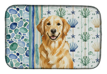 Load image into Gallery viewer, Golden Retriever Coastal Sea Glass Dish Drying Mat