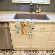 Load image into Gallery viewer, Golden Retriever Coastal Sea Glass Kitchen Towel