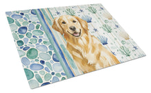 Load image into Gallery viewer, Golden Retriever Coastal Sea Glass Glass Cutting Board
