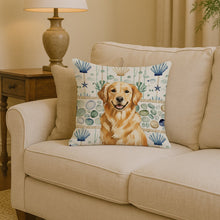 Load image into Gallery viewer, Golden Retriever Coastal Sea Glass Throw Pillow