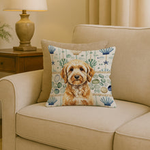 Load image into Gallery viewer, Goldendoodle Coastal Sea Glass Throw Pillow