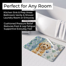Load image into Gallery viewer, Goldendoodle Coastal Sea Glass Memory Foam Kitchen Mat