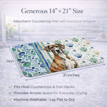 Load image into Gallery viewer, Brindle Great Dane Coastal Sea Glass Dish Drying Mat